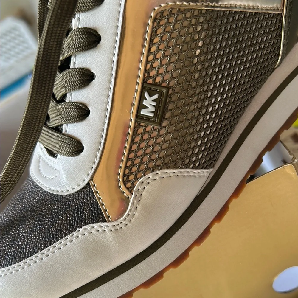 Michael Kors Olive and Gold Women's Sneakers - Picture 2 of 3
